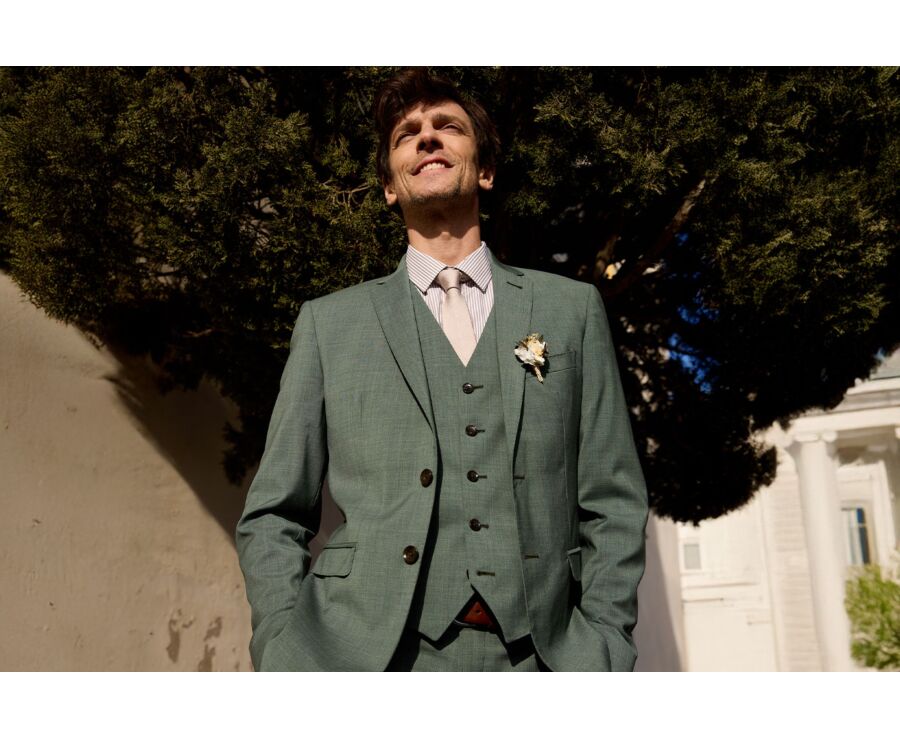 Cravate Soie Faux-uni Beige et Blanc