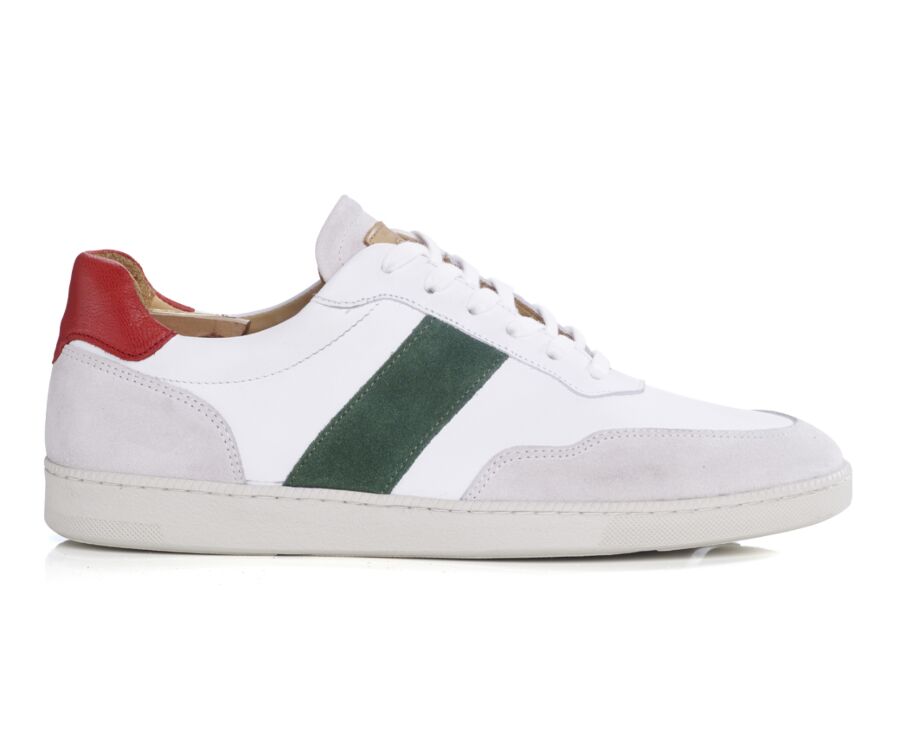 Sneakers cuir homme Ecru et Vert - BERRINGA