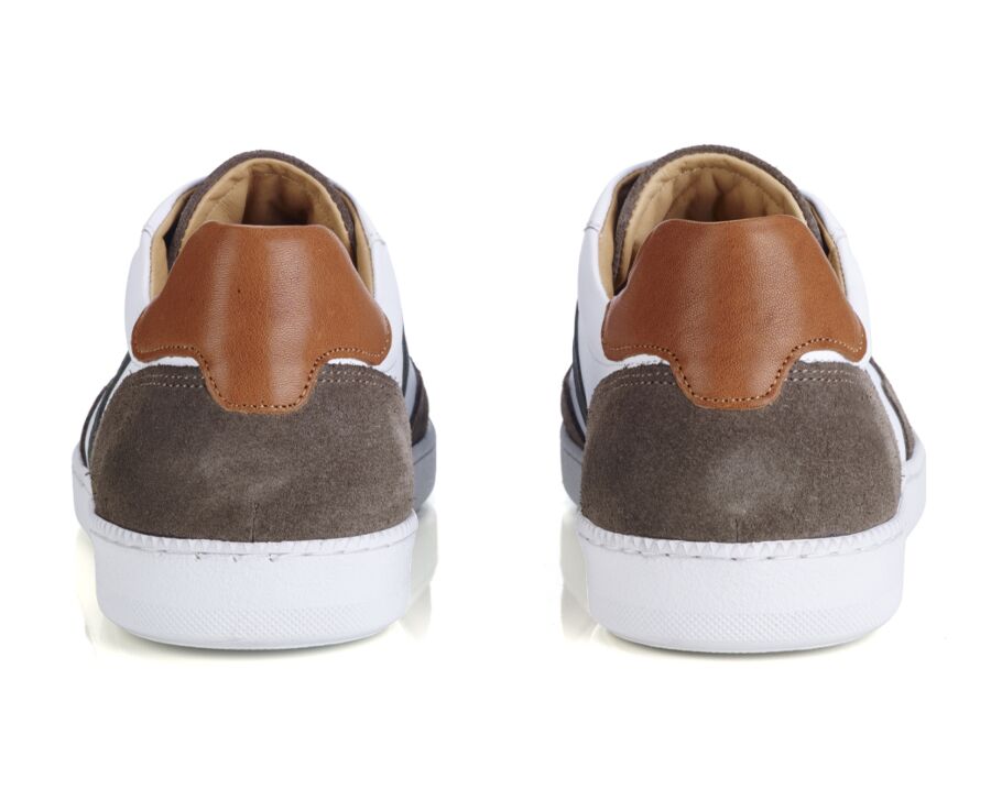 Sneakers cuir homme Blanc Taupe et Vert - BERRINGA