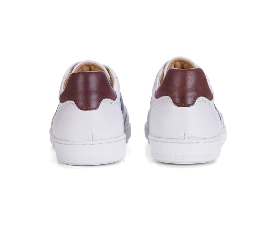 Sneakers cuir homme - Blanc Grainé et Vert - BERRINGA