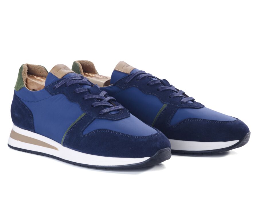 Sneakers homme Velours Navy et Vert - MURTOA