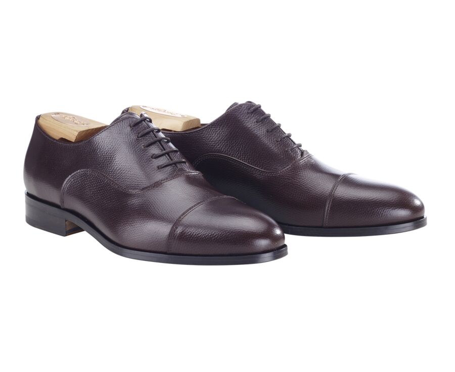 Richelieu Homme en Cuir Grainé Chocolat - RICKFORD