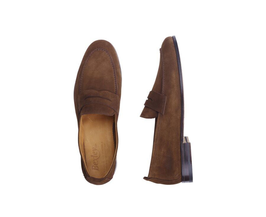 Mocassin homme Velours Havane - CEVIO
