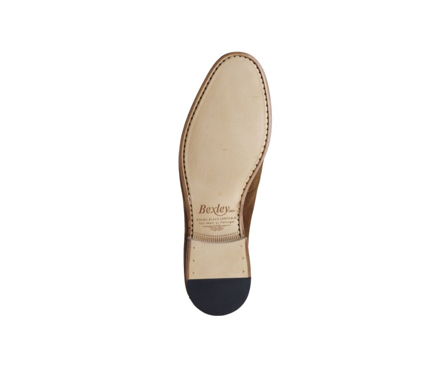 Mocassin homme Velours Havane - CEVIO