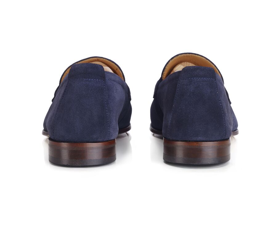 Mocassin homme Velours Navy - semelle cuir - CEVIO