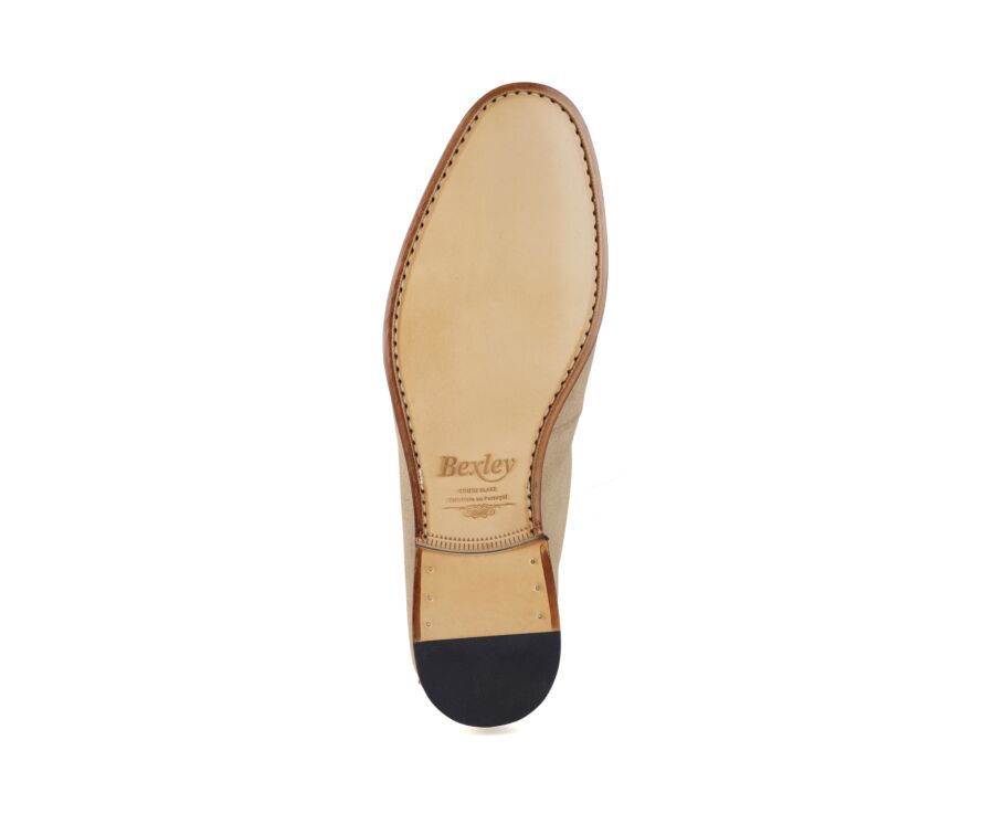 Mocassin homme beige foncé en velours - CEVIO