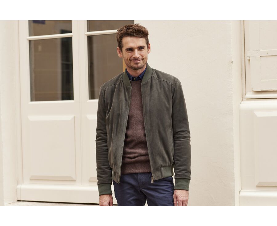 Blouson homme cuir Vert foncé - SEAN II