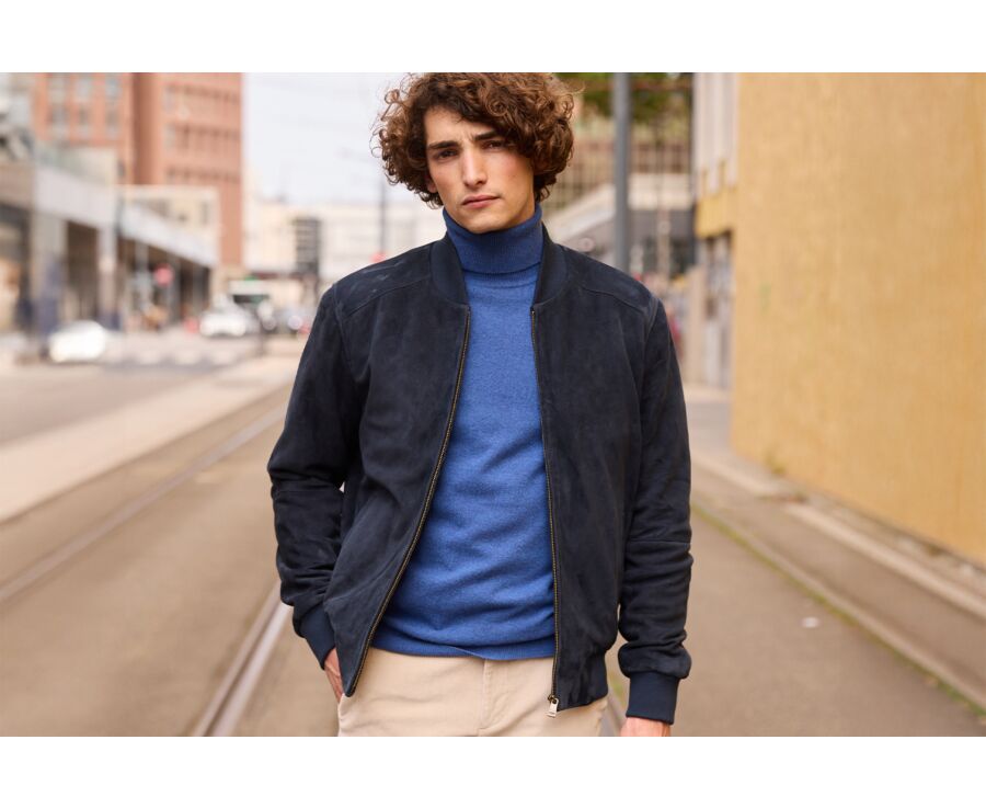 Blouson homme cuir Marine - SEAN