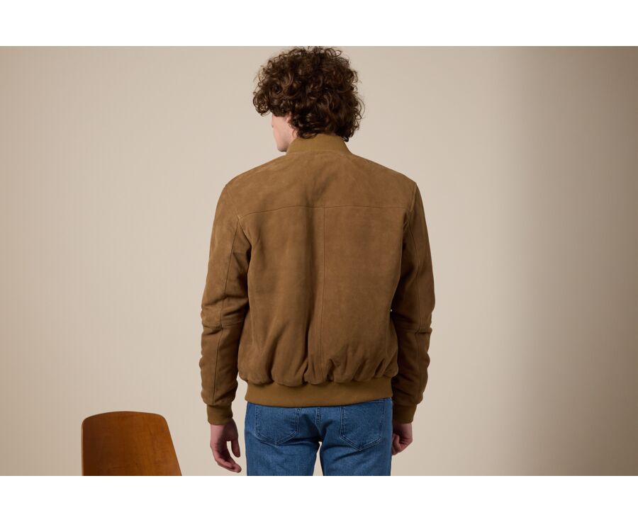 Blouson homme cuir Velours Tabac - SEAN II