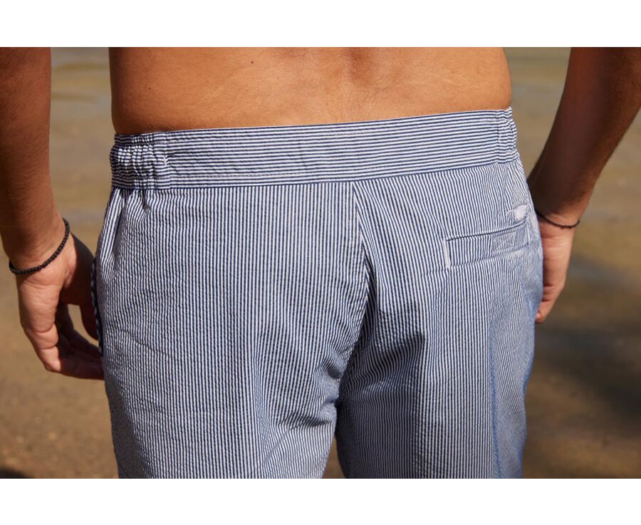 Short de bain homme rayé Navy - BRENTAN