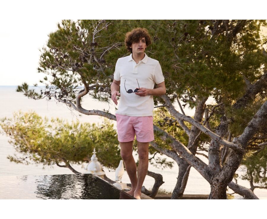 Short de bain homme rayé Rose - BRENTAN
