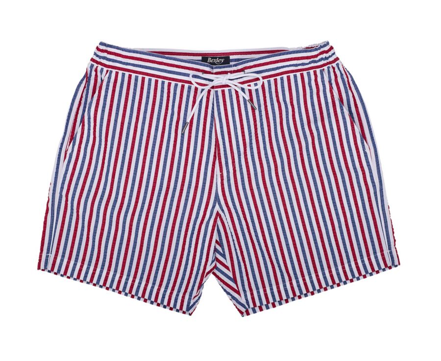 Short de bain homme rayé  Bleu Blanc Rouge - BRENTAN