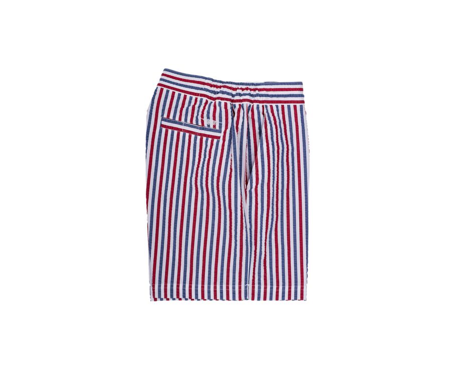 Short de bain homme rayé  Bleu Blanc Rouge - BRENTAN
