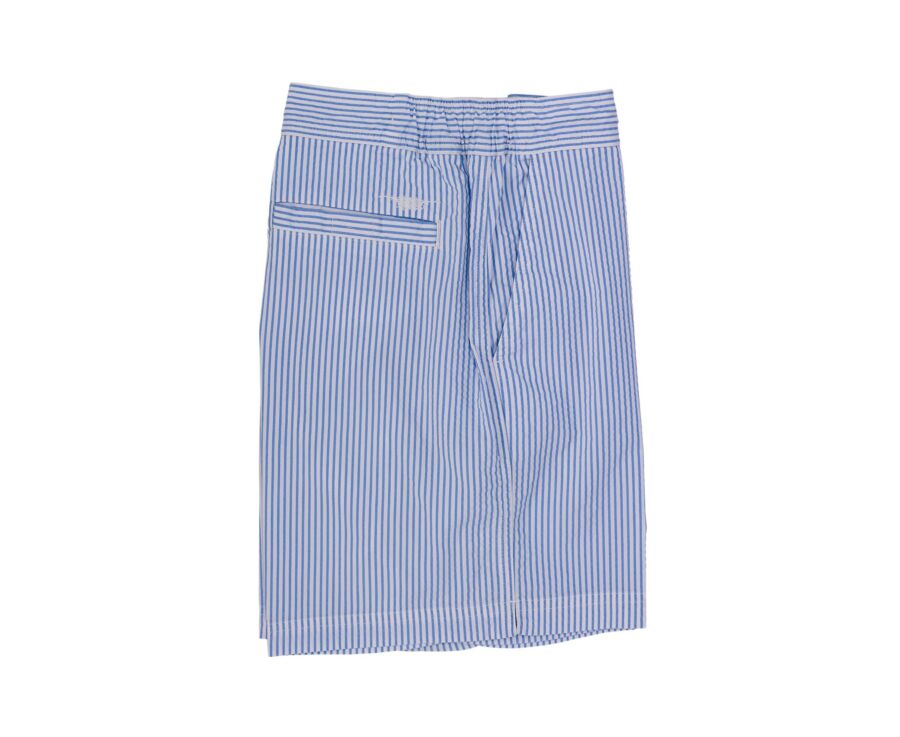 Short de bain homme rayé bleu ciel et blanc - BRENTAN