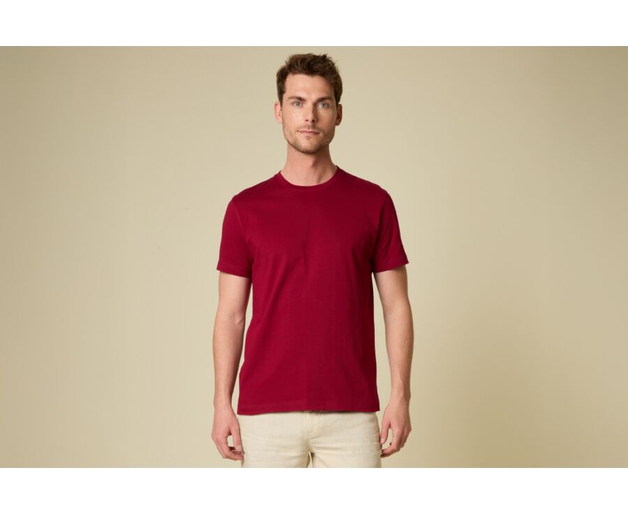 Tee-shirt coton bio uni Bordeaux - EDGAR III