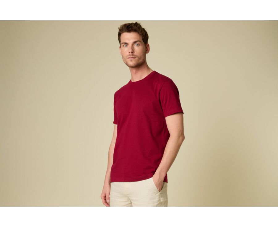 Tee-shirt coton bio uni Bordeaux - EDGAR III