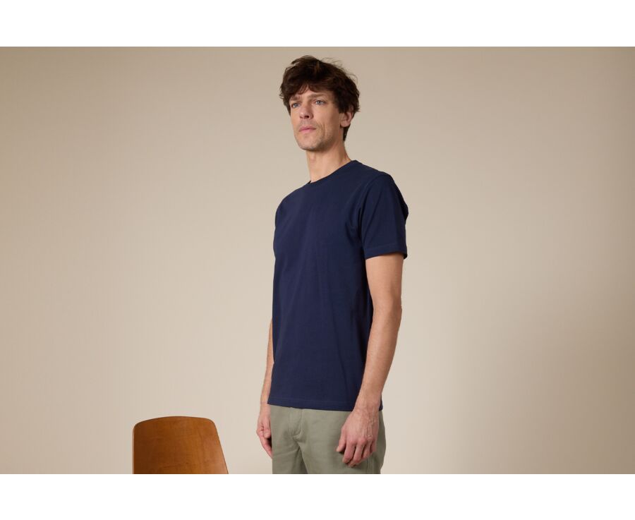 Tee-shirt coton bio uni Navy - EDGAR III