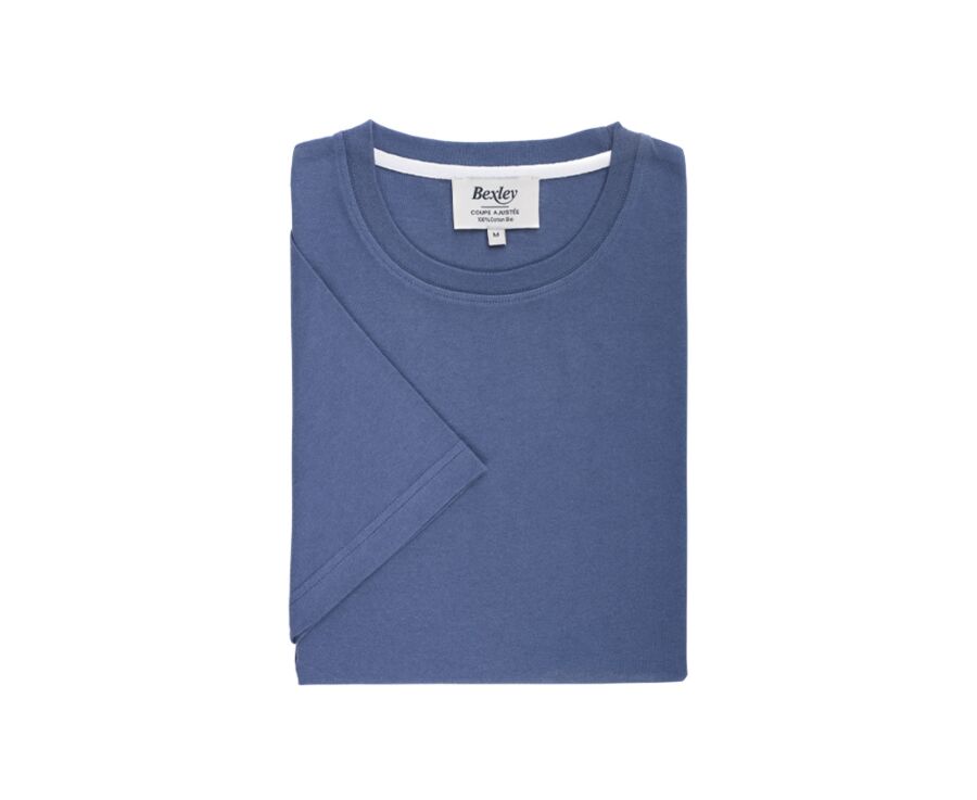 Tee-shirt coton bio uni Bleu Gris - EDGAR III