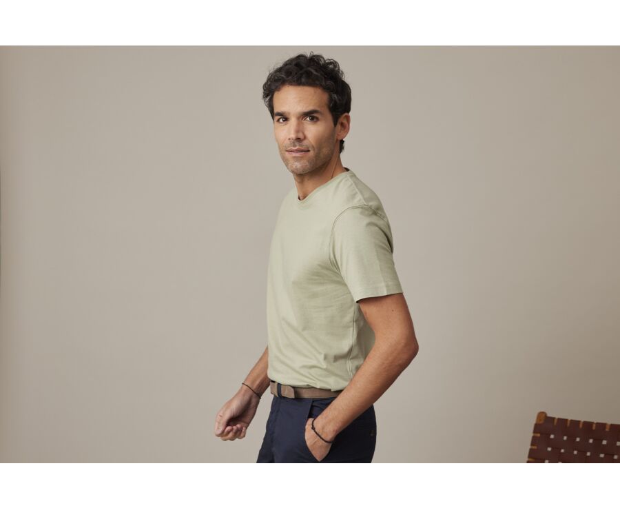 Tee-shirt coton bio uni Vert Tilleul - EDGAR III