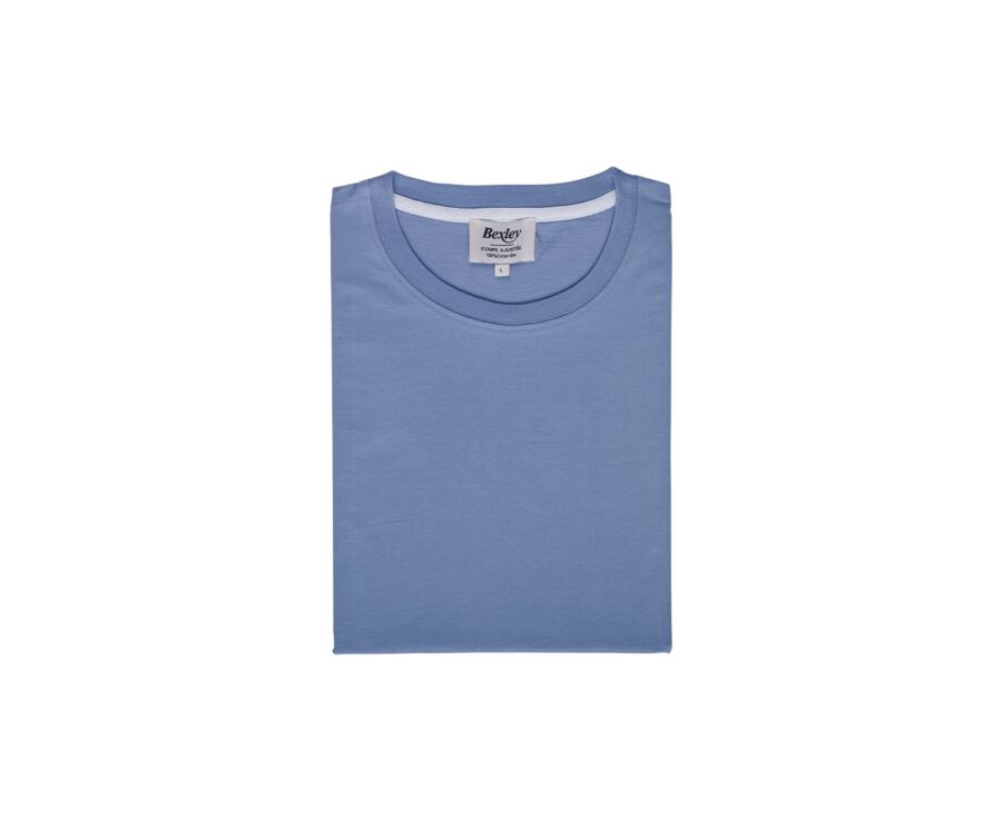 Tee-shirt coton bio uni Bleu Denim Clair - EDGAR III