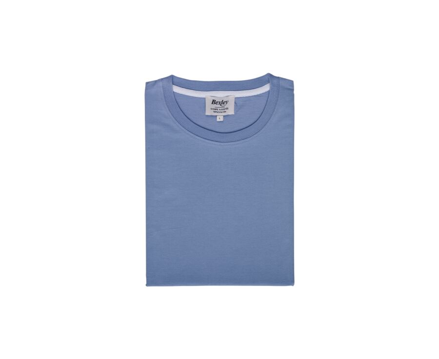Tee-shirt coton bio uni Bleu Denim Clair - EDGAR III