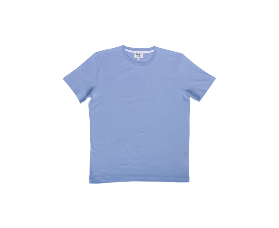 Tee-shirt coton bio uni Bleu Denim Clair - EDGAR III