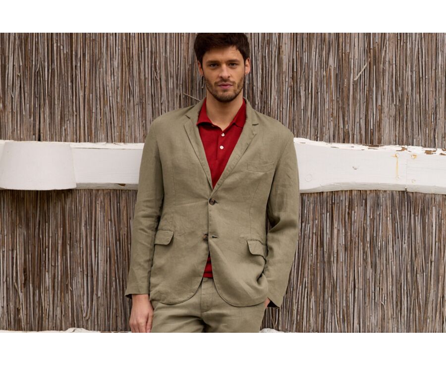 Blazer lin homme Taupe - LUBIN