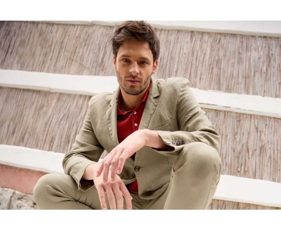 Blazer lin homme Taupe - LUBIN