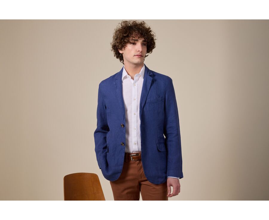 Blazer lin homme Bleu Indigo - LUBIN