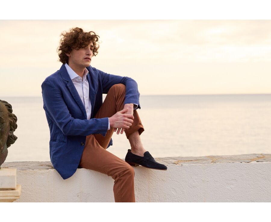 Blazer lin homme Bleu Indigo - LUBIN