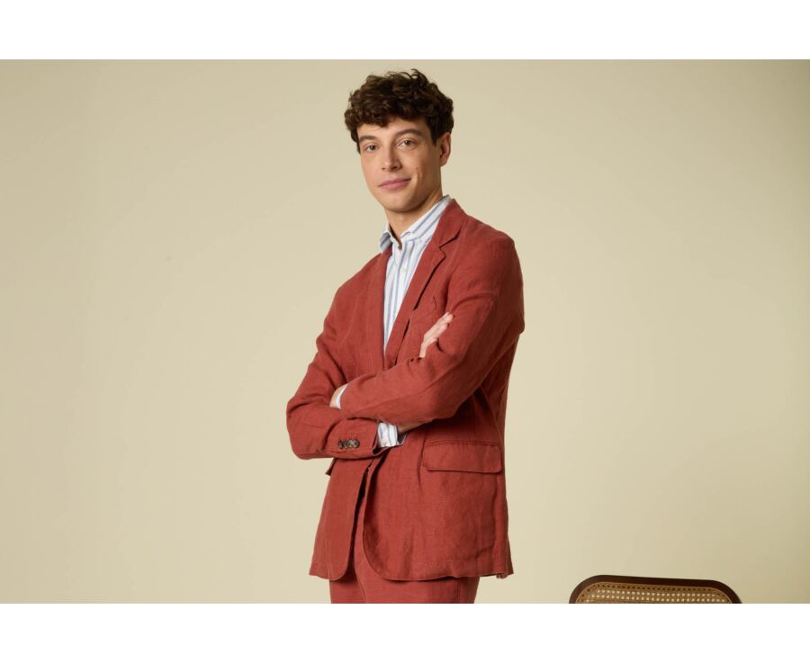 Blazer lin homme Terracotta