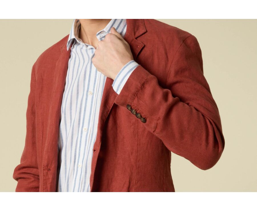 Blazer lin homme Terracotta