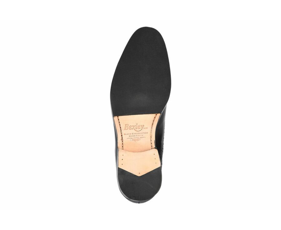 Chaussures cuir homme avec boucle Noir - BLOOMINGDALE SILVER PATIN