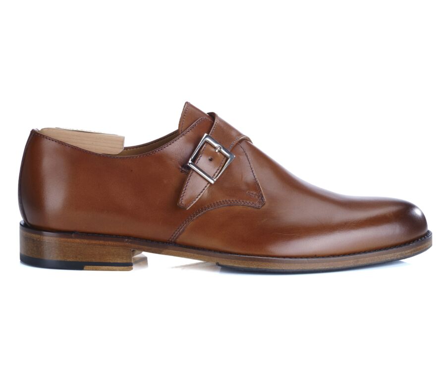 Chaussures cuir homme avec boucle Cognac Patiné - BLOOMINGDALE SILVER PATIN