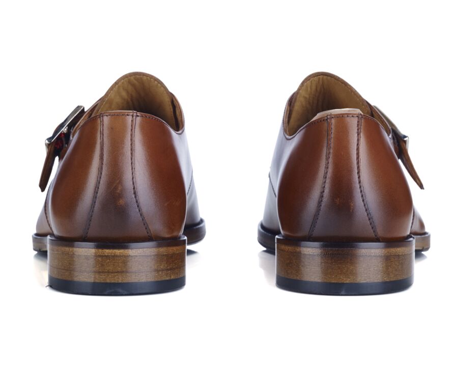 Chaussures cuir homme avec boucle Cognac Patiné - BLOOMINGDALE SILVER PATIN