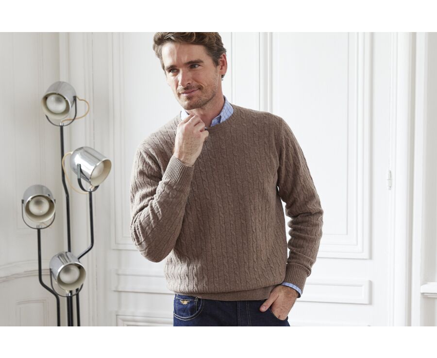 Pull homme laine online col rond