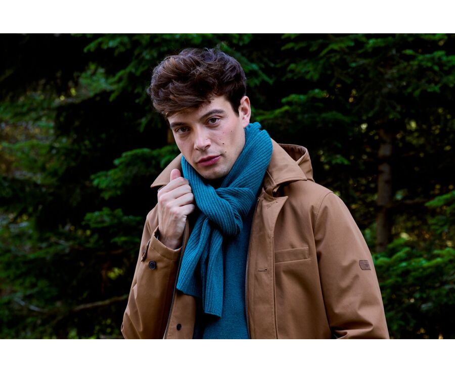 Écharpe Lambswool Homme Vert Foncé Chiné