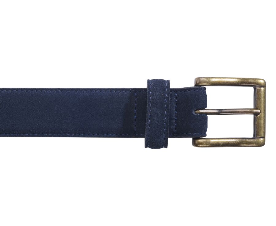 Ceinture cuir velours homme Marine - HARROWGATE