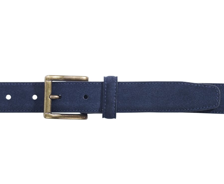 Ceinture cuir velours homme Marine - HARROWGATE