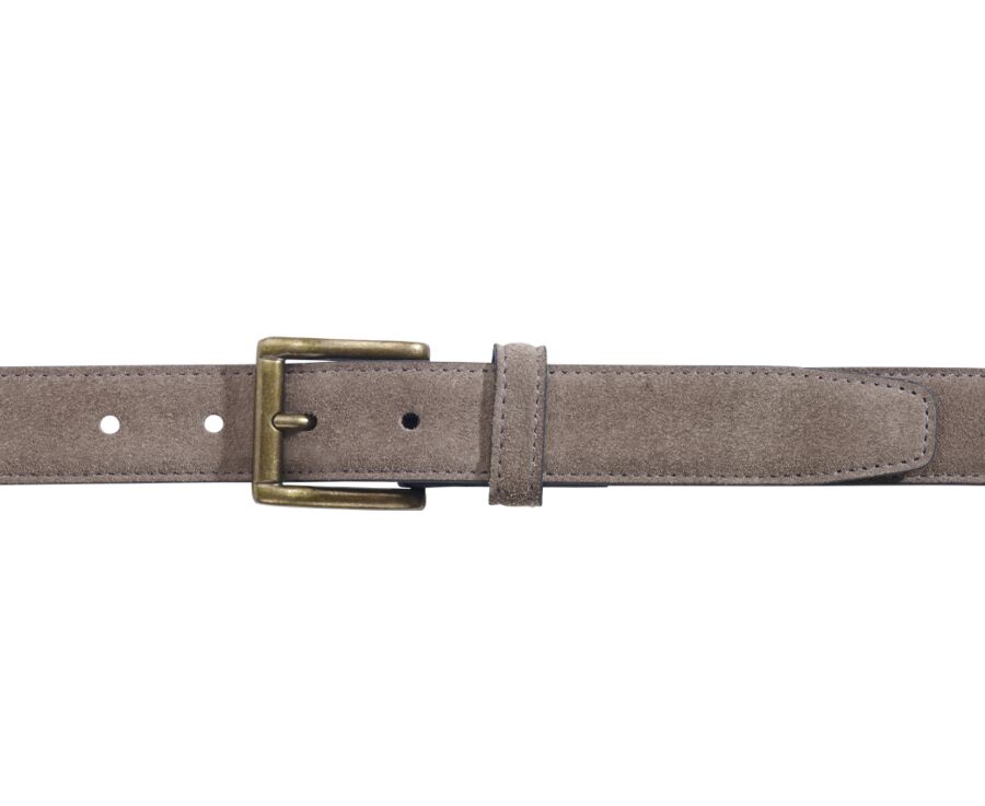 Ceinture cuir velours homme Kaki - HARROWGATE