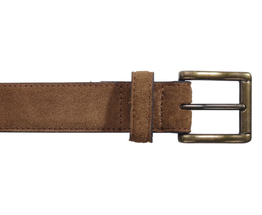 Ceinture cuir velours homme Caramel - HARROWGATE