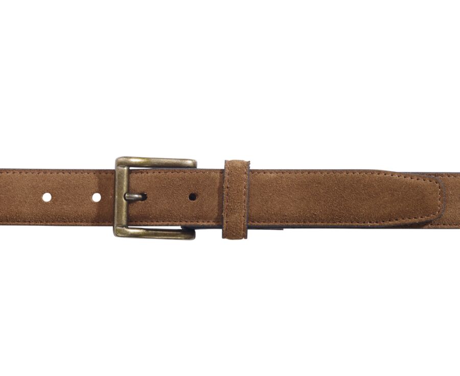 Ceinture cuir velours homme Caramel - HARROWGATE
