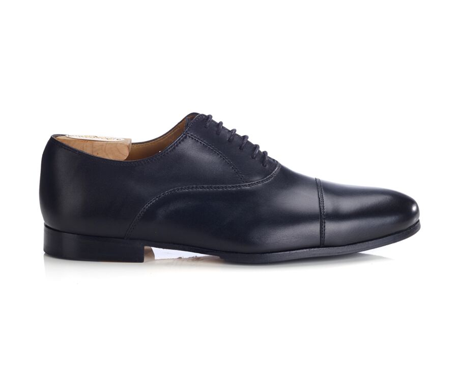 Richelieu homme Noir - semelle cuir avec patin - LENNOX PATIN