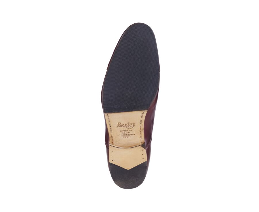 Richelieu homme Bordeaux - semelle cuir avec patin - LENNOX PATIN