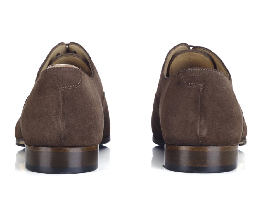 Richelieu homme Velours taupe foncé semelle cuir patin gomme - LENNOX PATIN