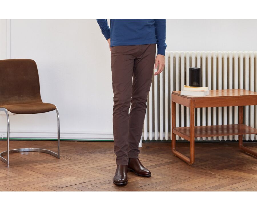 Pantalon 5 poches homme Chocolat - KARSON