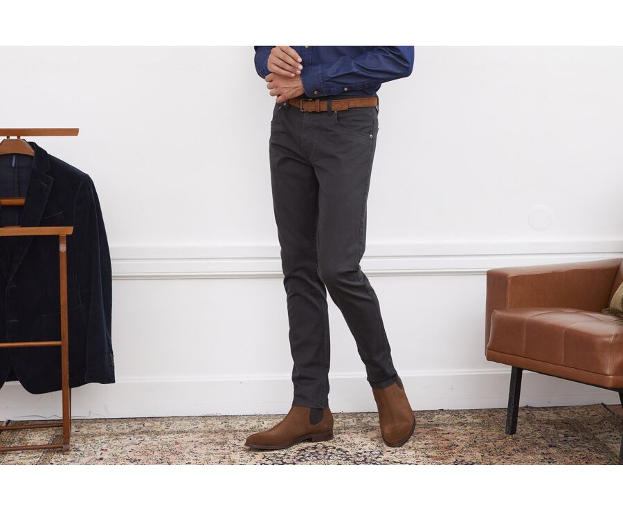 Pantalon 5 poches homme Charbon - KARSON