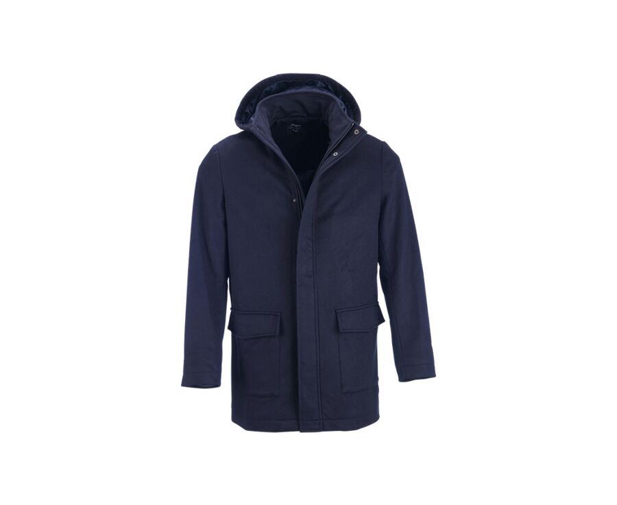 Manteau homme laine cachemire Marine - GRELLAN