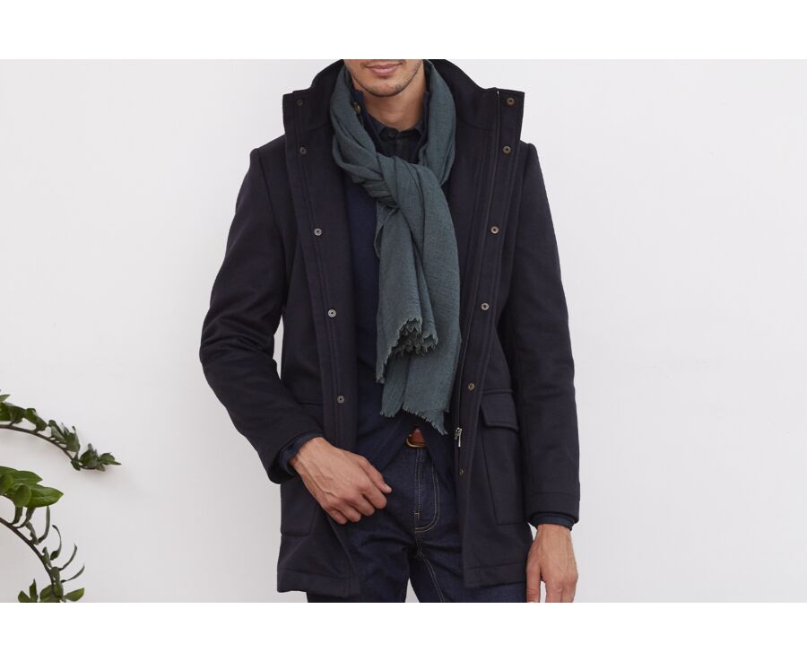 Manteau homme laine cachemire Marine - GRELLAN