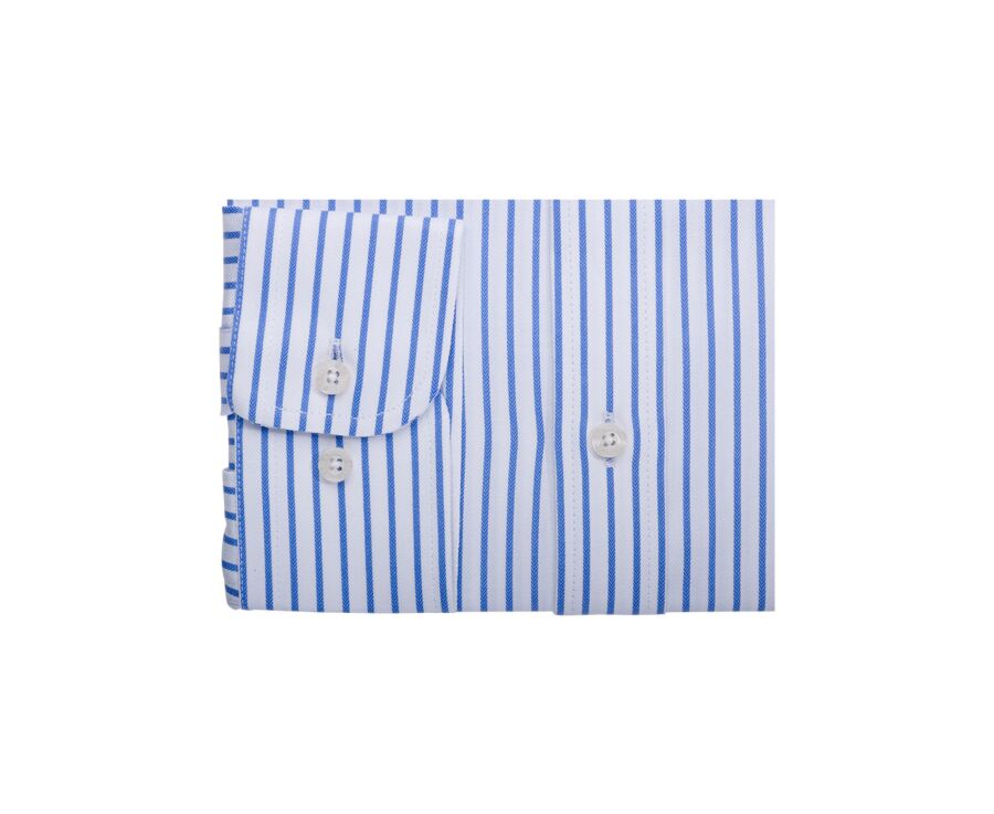 Chemise homme blanches à rayures bleues - LÉONEL